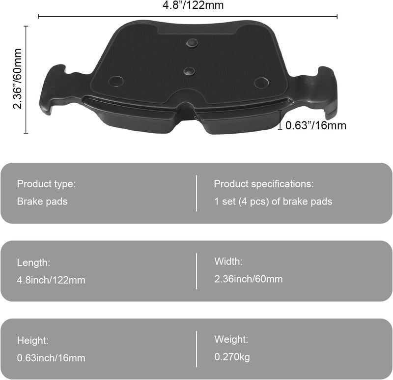 SUPLABEL Rear Brake Pads HZ1795 Replacement for Mercedes-Benz C300 C300e C400 C200 Ceramic Brake Pads - Image 2